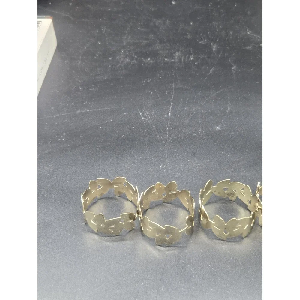 Brass Gold Color Caesar Style Napkin Rings Set Of 4